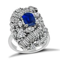 Estate 3.00ct Diamond 0.80ct Sapphire Ring