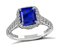 Estate Tacori 2.02ct Ceylon Sapphire 0.60ct Diamond Engagement Ring