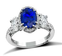 Estate Tacori 2.14ct Ceylon Sapphire Diamond Engagement Ring