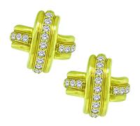 Estate Tiffany & Co 0.90ct Diamond Gold Earrings