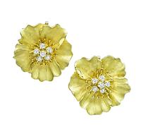 Estate Tiffany & Co 0.60ct Diamond Flower Earrings