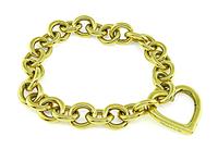 Estate Tiffany & Co Gold Heart Chain Bracelet