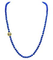 Estate Tiffany & Co Gold Lapis Bead Necklace