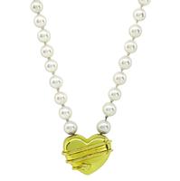 Estate Tiffany & Co Pearl Gold Heart Necklace