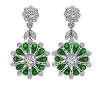 Estate 1.50ct Tsavorite 1.10ct Diamond Dangling Earrings