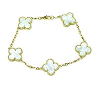 Estate  Mother of Pearl 5 Motifs Alhambra Style Bracelet