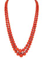 Antique Coral Beads Necklace