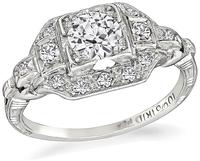 Art Deco 0.40ct Diamond Engagement Ring