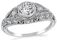 Art Deco 0.65ct Diamond Engagement Ring