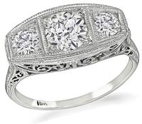 Vintage 0.74ct Center Diamond 0.48ct Diamond Anniversary Ring