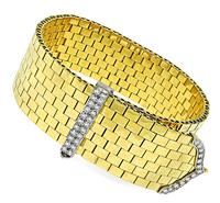 1940s 1.40ct Diamond Yellow and White Gold Bracelet