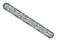 Art Deco 2.50ct Diamond Emerald Pin