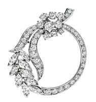 1950s 2.50ct Diamond Platinum Pin / Pendant