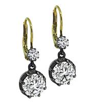 Vintage 3.33ct Diamond Earrings