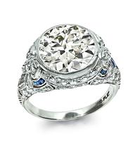 Vintage 4.03ct Diamond Sapphire Engagement Ring