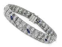 Vintage 5.75ct Diamond Sapphire Bracelet