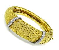 1970s Diamond Gold Bangle