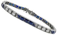 Art Deco 15.00ct Sapphire 2.00ct Diamond Bracelet
