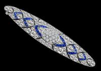 Art Deco 4.40ct Diamond 1.00ct Sapphire Pin