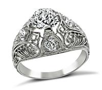 Edwardian GIA Certified 0.89ct Diamond Engagement Ring