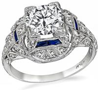 Art Deco GIA Certified 1.52ct Diamond Engagement Ring