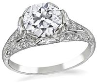 Art Deco GIA Certified 1.52ct Diamond Engagement Ring