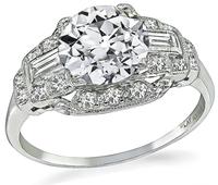 Vintage GIA Certified 1.75ct Diamond Engagement Ring