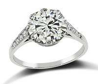 Vintage GIA Certified 3.18ct Diamond Engagement Ring