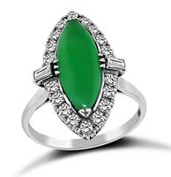 Art Deco Jade 0.70ct Diamond Platinum Ring