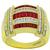 0.80ct Baguette Cut Ruby 0.60ct Round Cut Diamond 14k Yellow Gold Ring