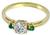 0.45ct diamond emerald gold engagement ring photo 3