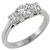 18k white  gold  3 stone diamond ring 1