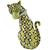 18k yellow gold enamel leopard diamond and emerald  pin 1