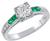 0.88ct diamond emerald engagement ring photo 1