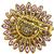 Diamond, Sapphire, Emerald & Ruby Gold Circle Pin