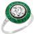 diamond emerald platinum engagement ring 1