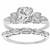 diamond 14k white gold engagement ring and wedding band set 1