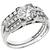 Vintage 1930s 0.70ct Old European Brilliant Diamond Platinum Engagement And Diamond Wedding Band Set 