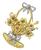 vintage diamond multi precious colored stone 18k gold basket pin photo