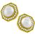 Diamond Mabe Pearl Gold Earrings 