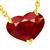 2.19ct Heart Ruby Diamond By The Yard Gold Necklace