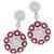 Art Deco Style 2.55 Round Cut Diamond 2.30ct Square Tapered Faceted Cut Ruby  18k White Gold Drop Earrings 