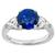 Vintage 3.65ct Round Cut Sapphire 0.80ct Trilliant Cut Diamond Platinum Engagement Ring 