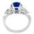 3.65ct Round Cut Sapphire 0.80ct Trilliant Cut Diamond Platinum Engagement Ring 