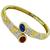 Ruby Sapphire Diamond Gold Bangle Bracelet