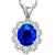 4.00ct Sapphire 1.50ct Diamond Gold Pendant Necklace