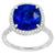Vintage 4.8ct Cushion Cut Ceylon Sapphire 1.25ct Pave Set Round Cut Diamond Platinum Engagement Ring 