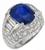 5.36ct ceylon sapphire 2.40ct diamond gold ring photo 1