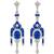 Estate Art Deco Style 6.33ct Oval & 3.33 Faceted Cut  Sapphire 2.03ct Round & Pear Shape Diamond 18k White Gold Chandelier Earrings 