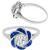 Art Deco Style GIA Certified 1.00ct Old European Cut Center Diamond French  Faceted Cut Sapphire 18k White Gold Engagement Ring 